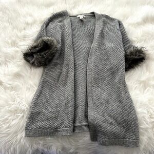 Kenar Alpaca Wool Blend Cardigan Women's Size Large Open Front Long Sleeve Gray